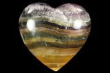 Polished Rainbow Fluorite Heart - Argentina #83345-1